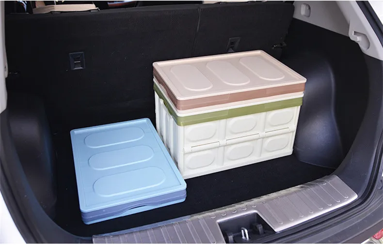 

Autofans 55L Plastic Auto Foldable Trunk Storage Box Waterproof Collapsible Boot Organizer Car Trunk Container Boot Case S13