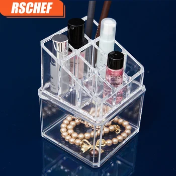 

RSCHEF 9 Slots Organizer Transparent Acrylic Storage Box Makeup Lipstick Lip Balm Lip Gloss Cosmetics