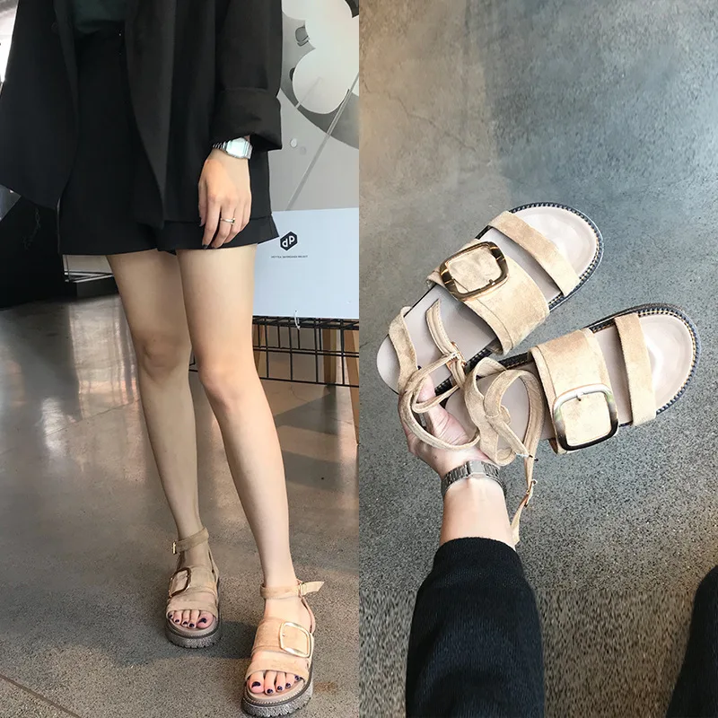 

Sandals Woman Summer Student Flat Bottom Thick Bottom Beach Shoe Woman