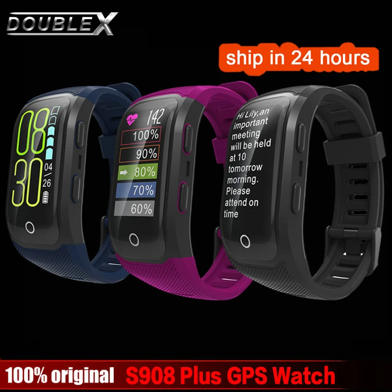 

DoubleX S908S Color Screen IP68 Waterproof Bluetooth GPS Wristband Heart Rate Monitor Activity Fitness Tracker sport bracelet