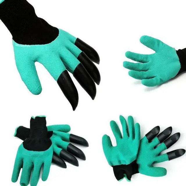 2018 Garden Gloves with 4 ABS Plastic Claws for garden Digging Planting 1 pair Drop