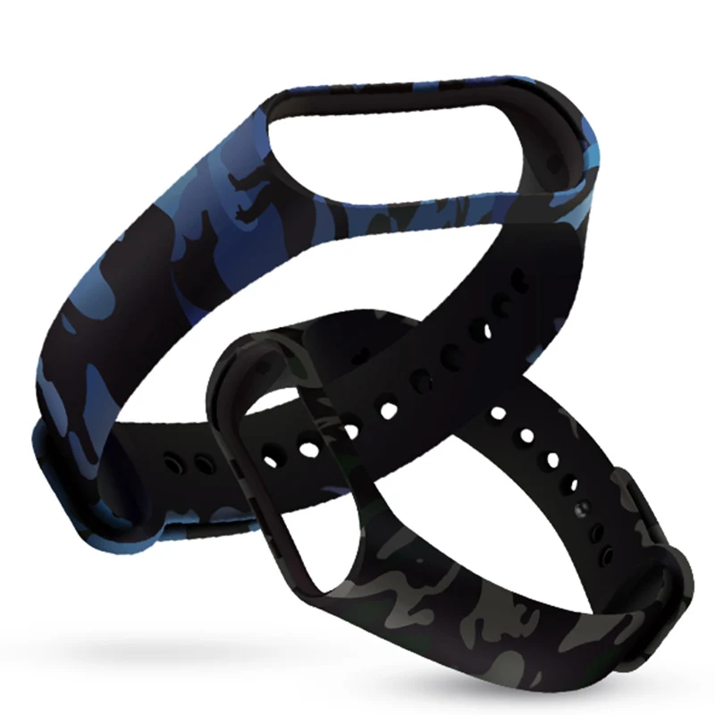 10 шт./компл. Камуфляжный Браслет Для Xiaomi Band 3 4 силиконовый ремешок на запястье для