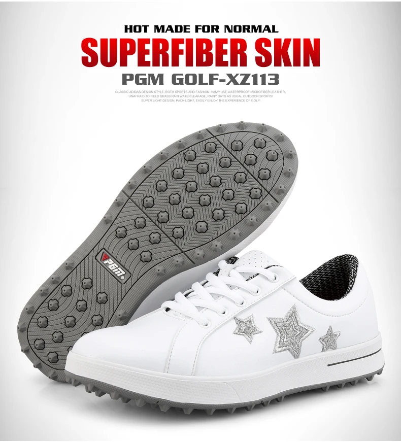 PGM/Новинка; женская обувь для гольфа; резиновая обувь из хлопка EVA; профессиональная дышащая водонепроницаемая обувь на шнуровке; нескользящая обувь без шипы для гольфа
