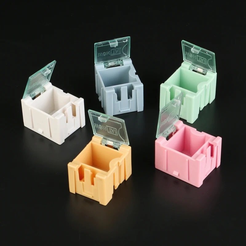 50Pcs Green SMT SMD Container Box Electronic Components Self-locking buckle Mini Storage Case (26)