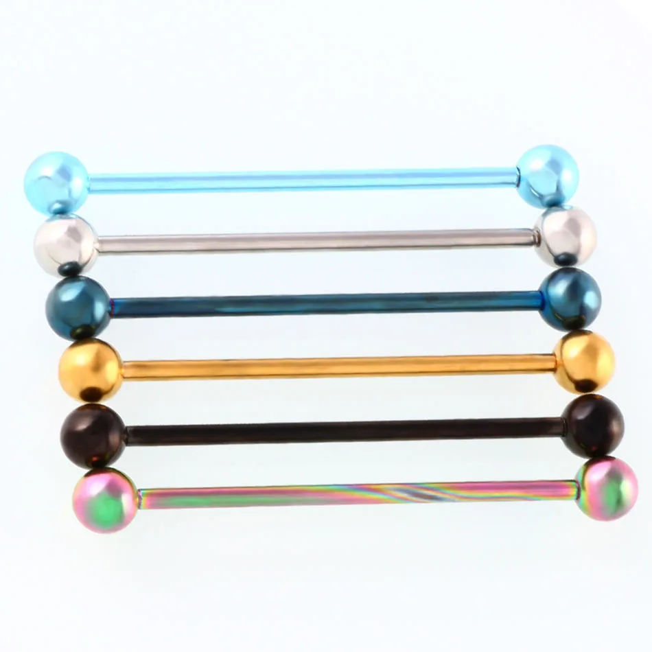 1 Pc 1.6*34+5mm Stainless Steel Industrial Piercing Ear Cartilage Stud Earring Barbell Straight Ear Piercings Barbell Jewelry - Image 5