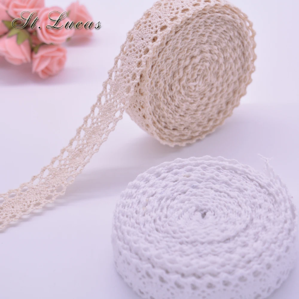 

New arrived DIY 5yd/lot high quality beige lace fabric ribbon cotton lace trim sewing material for home garment accessories