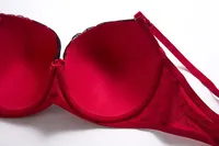 Ensemble de soutiens-gorge push-up sexy en dentelle pour grandes tailles (70, 75, 80, 85, 90, 95C, D, E, F), lingerie blanche en coton fin, ensemble BHS pour filles et femmes B3- 4