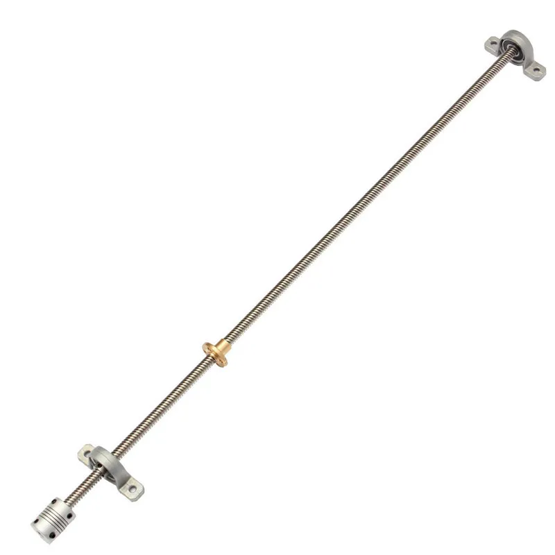 T8 Lead screw 500 mm 8mm brass copper nut Mounted ball bearing Bracket Flexible Coupling for