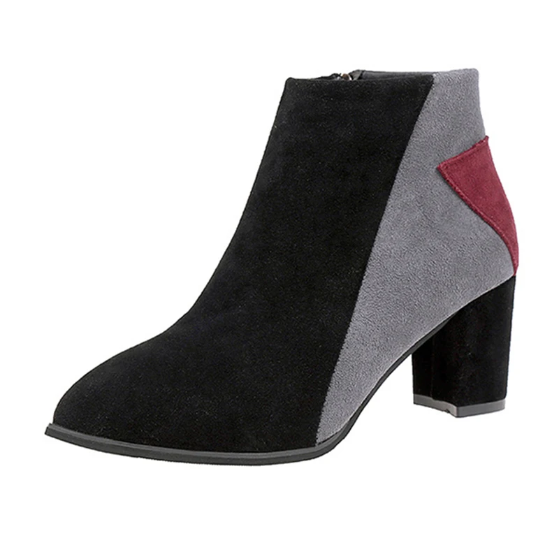 

Spring And Autumn Thick Heel Pointed Women's Short Boots Fashion Warm Women's Boots