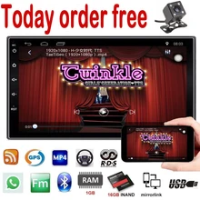 NEW 2 din android 7.1 car radio auto bluetooth double din multimedia system universal GPS Navigation 1024*600 support dab
