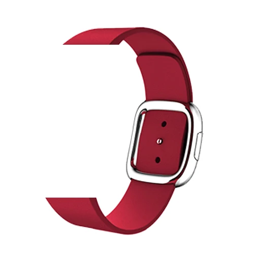 CRESTED, современный ремешок с пряжкой для Apple Watch 5, 4, 3, iwatch, ремешок 42 мм/38 мм, 44 мм/40 мм, кожаный браслет, аксессуары для часов - Цвет ремешка: Ruby