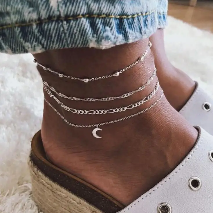 

622 Minimalist 4pcs Set Temperament Personality Multielement Bracelet Adjustable Opening Bangle Bijoux Jewelry Gift B3191