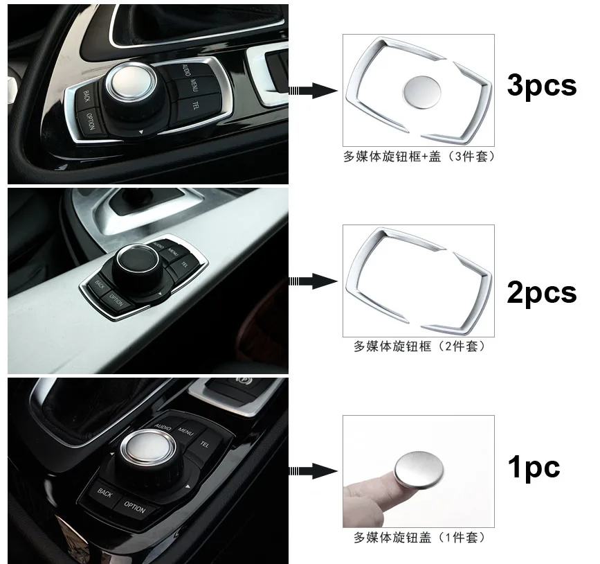 1 Juego para bmw nueva Serie 3 GT 1 serie 2 Series 4 Multi-Media perilla llave decorativa piezas de ajuste Interior del marco