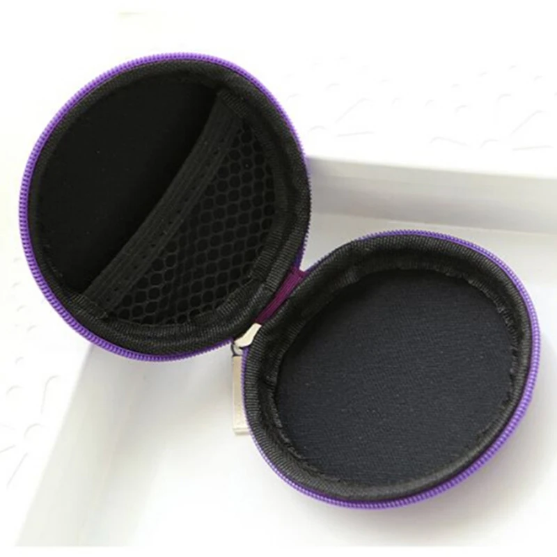 1 шт. фиолетовый кабель для передачи данных коробка Женская молния водонепроницаемый стол клип держатель для хранения EVA наушники провод коробка(без наушников