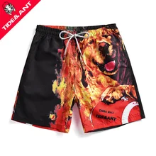 Пламя Собака печати мужские шорты для плаванья пляжные шорты, для пляжа шорты быстросохнущие шорты купальные мужские купальники Бермуды для серфинга спортивный купальник