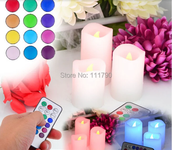 

Creative Remote Control LED Candles Romantic Wireless Wedding Candle Lamp Holiday Party Flameless Candle Light Free Shipping