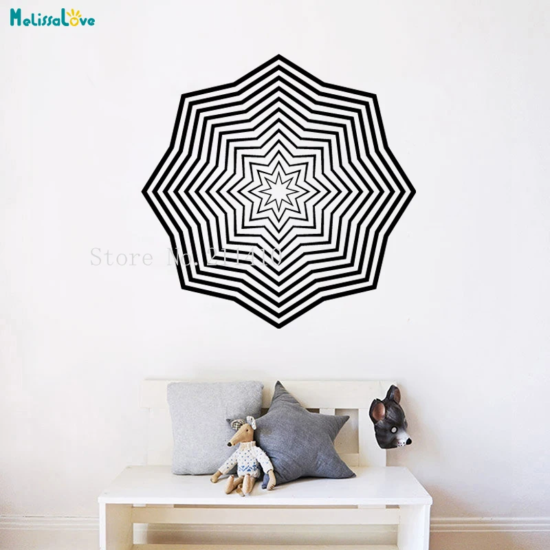 

Geometric Patterns Vinyl Wall Sticker Home Decor Visually Effective 3D Decals For Living Room Nursery Removable Art Murals YT667