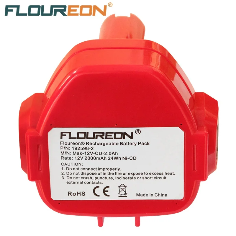 FLOUREON для Makita 12V PA12 2000mAh Ni-CD сменная аккумуляторная батарея, аккумулятор для электроинструмента Makita 1220 1222 1233S 1233SB