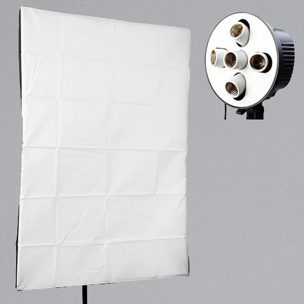 

ASHANKS 5 in 1 E27 Socket Lamp Holder + 60x90cm Softbox for Photography Photo Studio Lighting Tent Kit for Continuous Light