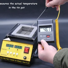 Высокая мощность Dip сварочный аппарат V-L118 небольшая печь настольная электрическая Оловянная печь Регулируемая температура Электрический припой горшок