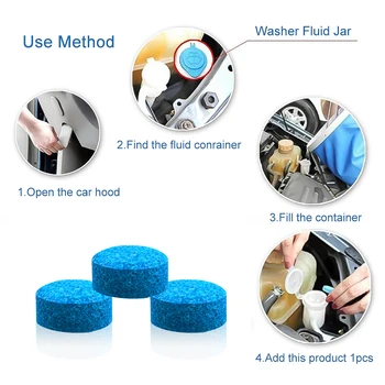 

10 pcs Car Windshield Cleaner Wiper Washer 40L Glass Screen Detergent Fluid Solid Concentrated Effervescent Tablets Window clean