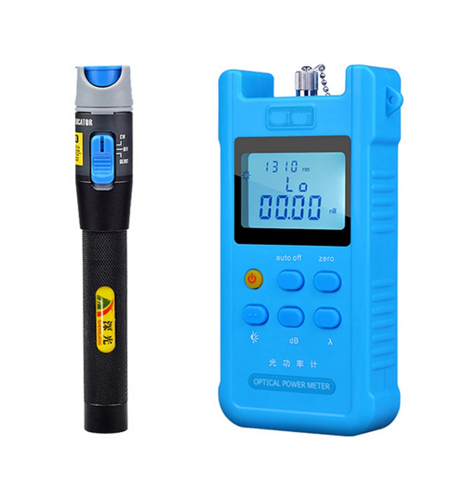 

2018 Handheld fiber Optical Power Meter+1MW red laser source pen Visual Fault Locator 1set/lot