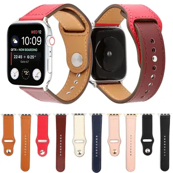 

Luxury Genuine Leather Loop Strap For Apple Watch 4 Band 44mm 40mm Correa Watchband For iWatch 3/2/1 38mm 42mm Strap Belt