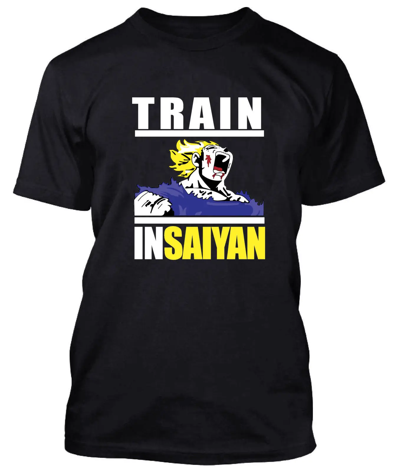 

Men's 4 Train INSAYIAN Lifting T-Shirt Goku Dragon Ball Gym Workout 100% Cotton Free shipping tshirt Harajuku Tops Fashion