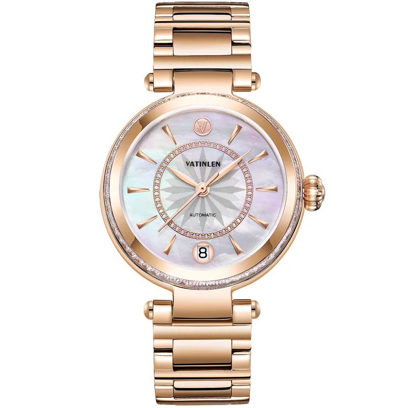 

Wrist Watch Woman Fund Wrist Watch Diamond Waterproof Fully Automatic Mechanics Surface Ma'am Wrist Watch High Archives 6008