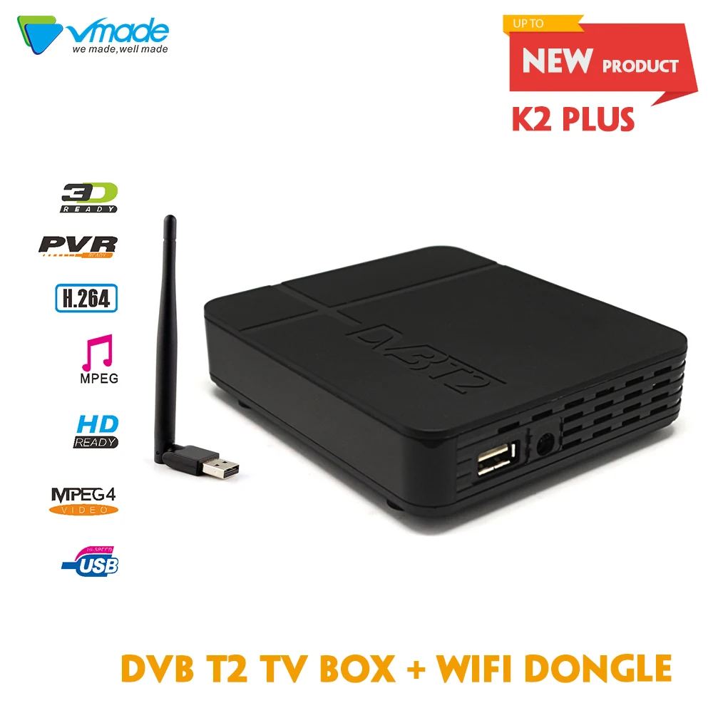 Vmade Newest full HD K2 FTA DVB T2 Terrestrial font b Receiver b font DVB T2