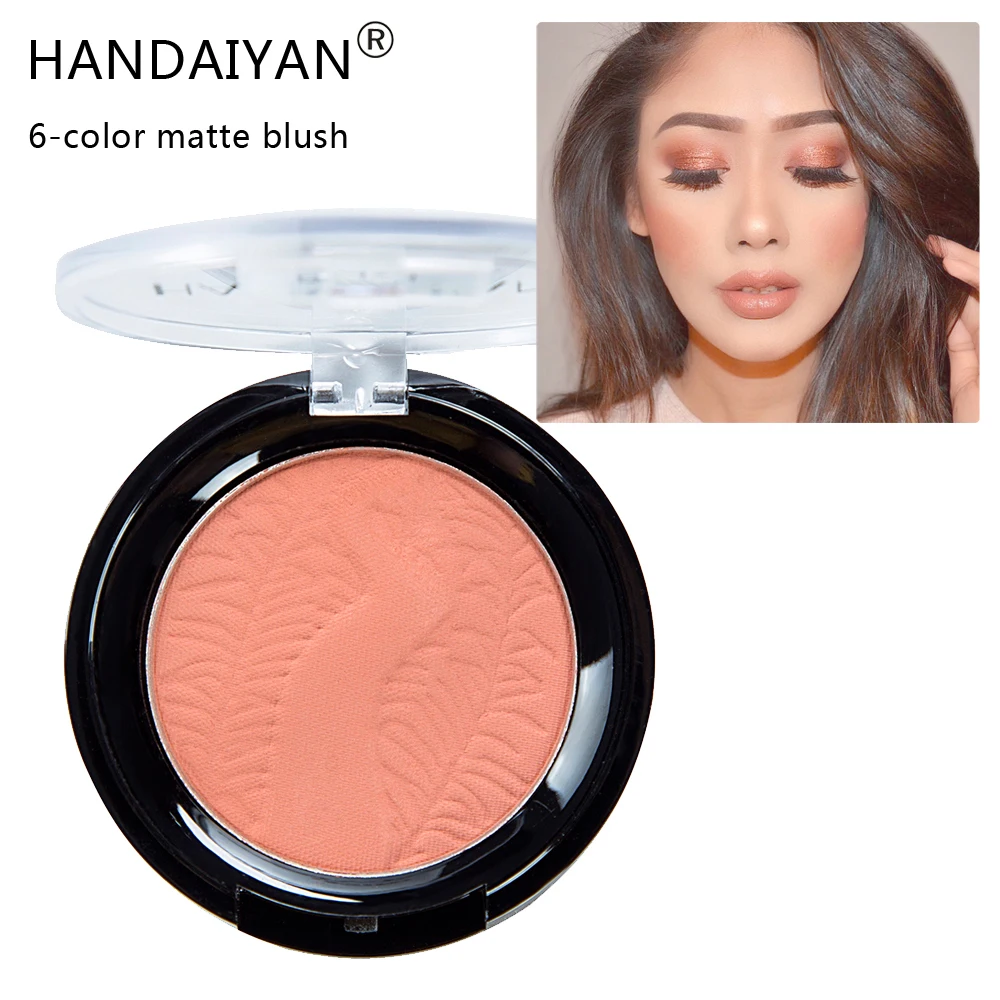 

HANDAIYAN Nude Makeup Repair Pressed Powder Blush Palette Matte Blush Rouge Lasting Natural Brightening Complexion 6 Colors