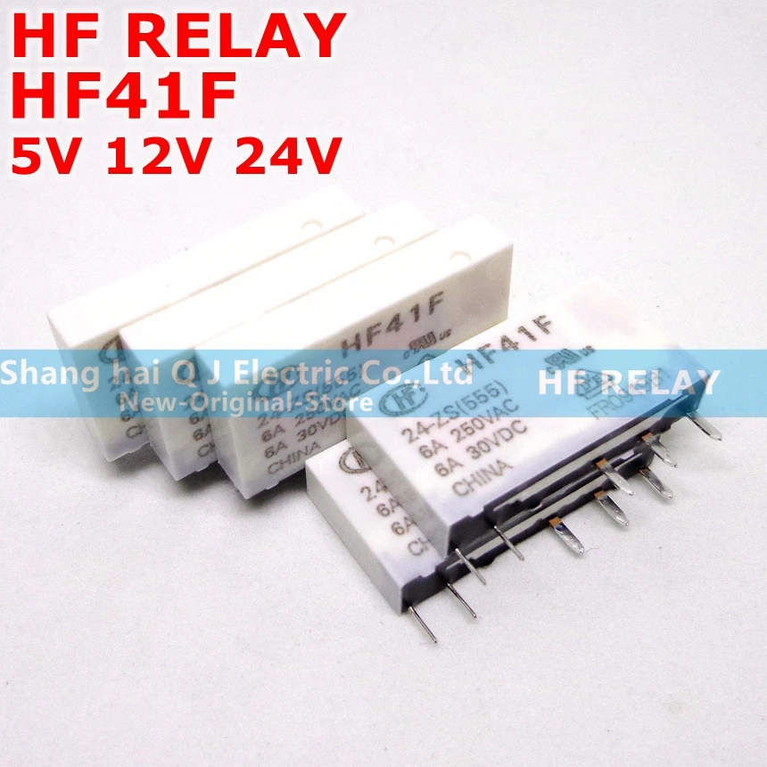

HF relay HF41F-24-ZS HF41F-12-ZS HF41F-5-ZS (555) 6A 1CO HF41F 5V 12V 24V Wafer relay new and original