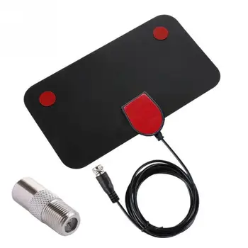 

Flat Indoor HD Signal Amplifier Digital TV Antenna Conversion head HDTV 50 Miles Range VHF UHF black tv antenna for digital tv