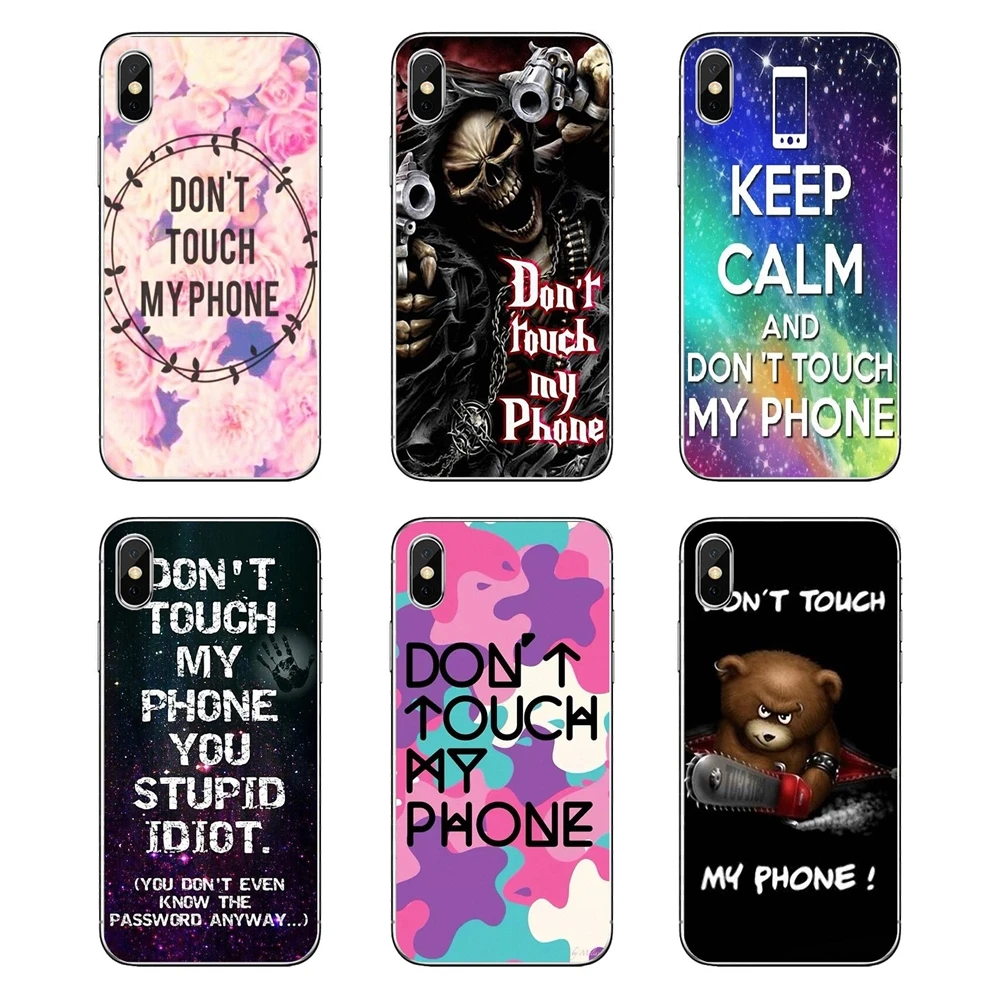 И надписью don't touch my phone (не трогай мой Художественная печать плаката прозрачный