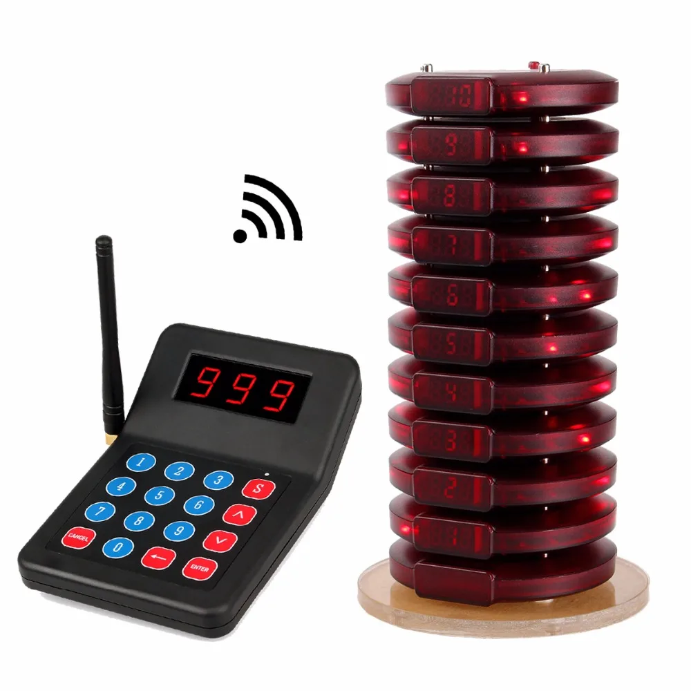 Restaurant Pager Wireless Paging Queuing System Guest Table Calling 999