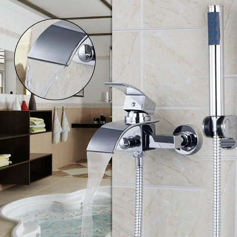 

JIENI Black Painting Wall Mount Stream Spout Bathroom Faucet Single Handle Hot And Cold Mixer Tap Bathroom Basin Faucets