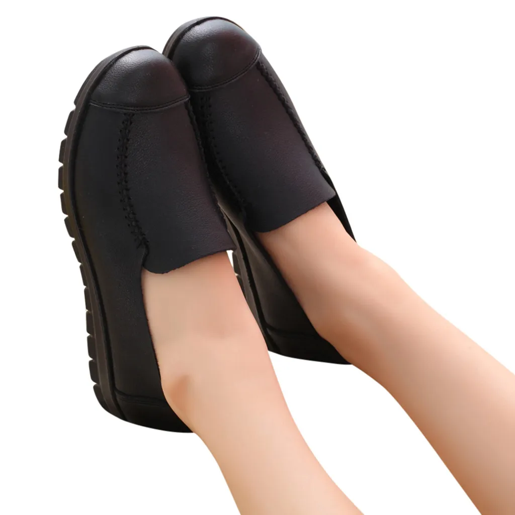 ladies round toe flat shoes