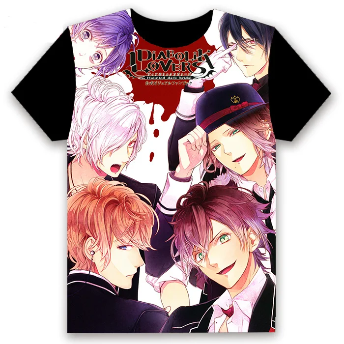 Модная мужская футболка, аниме, DIABOLIK LOVERS, Sakamaki Shu sakamaki reiji, косплей, короткий рукав, унисекс, повседневная черная футболка, топы, лето