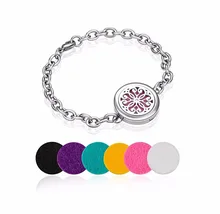 10pcs/lot Essential Oil Diffuser Bracelet Perfume Locket Fragrance Jewelry with Free Pads Daisy Chrysanthemum Flower Pattern