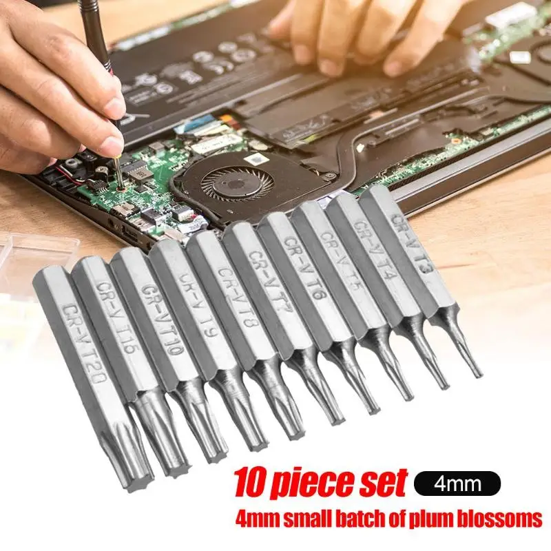10 шт. CR V Torx биты T3 T4 T5 T6 T7 T8 T9 T10 T15 T20 мобильного ремонта бит|Сверла| |