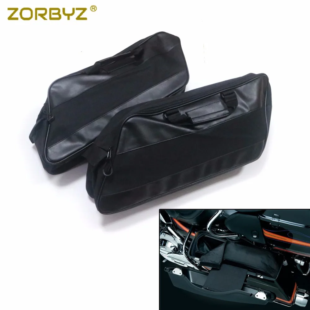 ZORBYZ Motorcycle Black Saddlebags Hard Saddle Liners Bags For Harley
