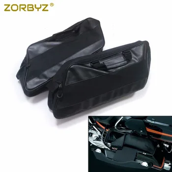 

ZORBYZ Motorcycle Black Saddlebags Hard Saddle Liners Bags For Harley Road King Street Glide Ultra Electra Glide 1994-2013