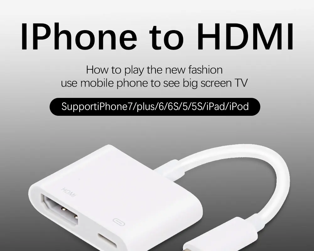 BESIUNI освещение AV HDMI/HD ТВ цифровой кабель адаптер для iphone 5 5S 6 6s 7 7 plus