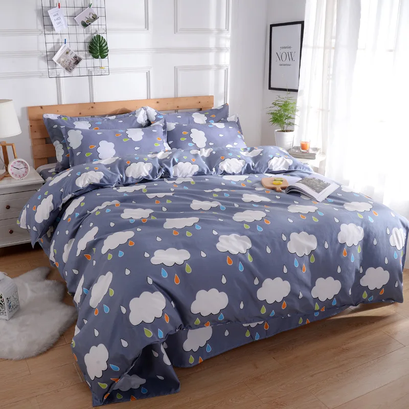 Black White Grey Classic Bedding Set Striped Duvet Cover White Bed