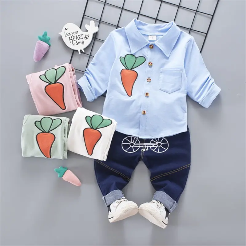 

BibiCola Spring boys clothing set pants + shirt children boys clothes sets carrot pattern kids child sports suits toddler sets