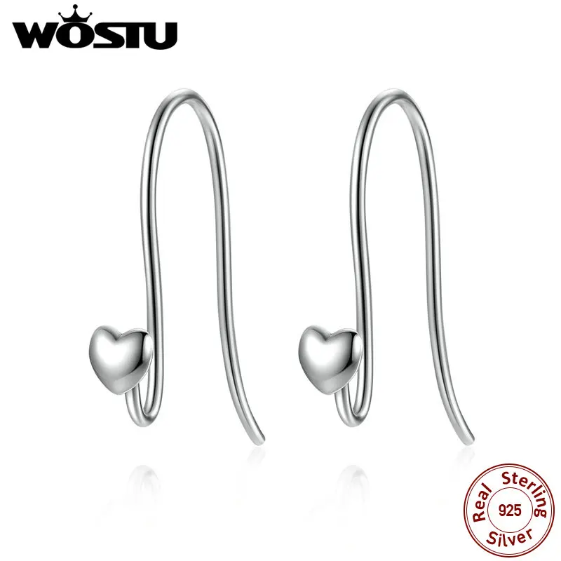 

Hot Selling 100% Real 925 Sterling Silver Post Heart Earrings Fit Original Pendant For Women Authentic Jewelry Gift XCHS468