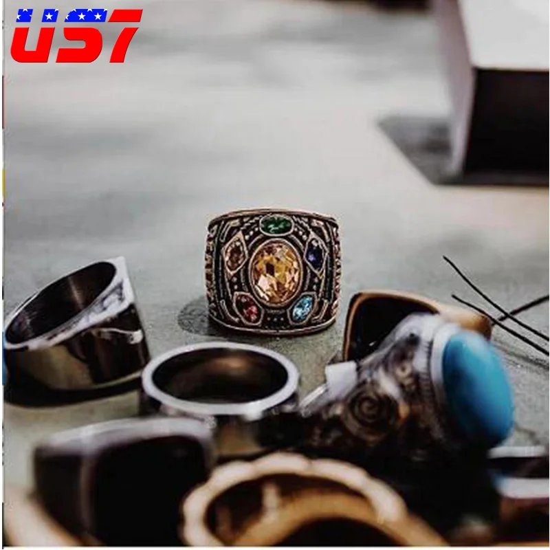 

US7 Infinite Power Gauntlet Ring Men Stainless Steel Marvel Avengers thanos Rings For Men Women Sale Wedding Jewelry Gift