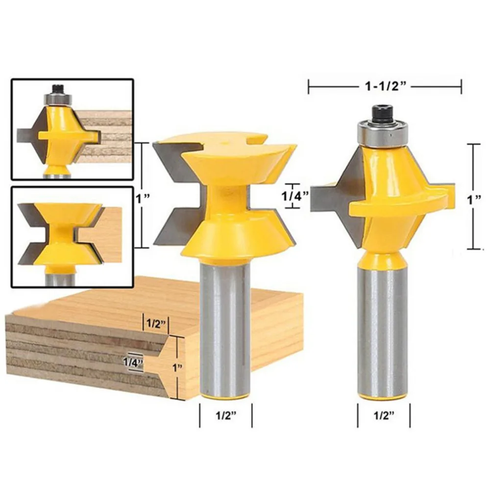 

120 Degree Tenon Knife Stile Finger Joint Glue Router Bit Cone Tenon Woodwork Cabinet Door Cutter Hand Tool