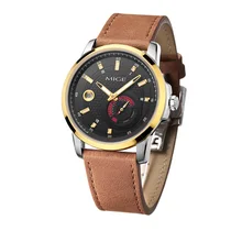 2017 New Rushed Sale Mige Skeleton Japan Mechanical Watch Movement Black Leather Strap Waterproof Automatic Sport Mans Watches