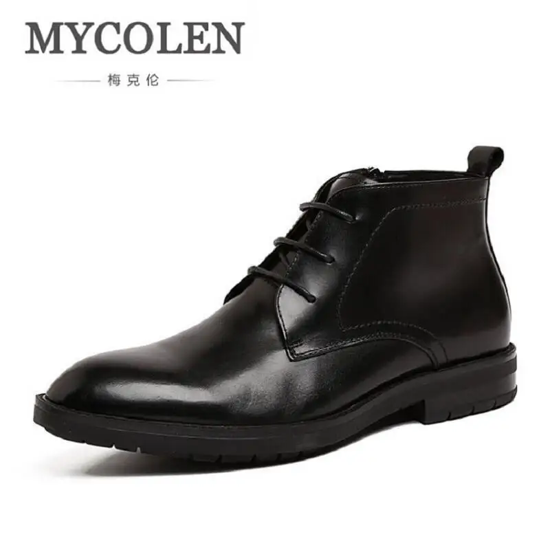 MYCOLEN Business Shoes Men NEW Vintage Style Chelsea Boots Top Quality Leather Men Shoes Luxury Brand Chelsea Men Boot Obuwie